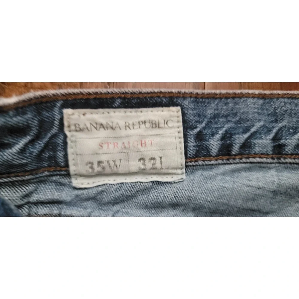Banana Republic Men's Denim Straight‎ Relaxed Fit Jeans Size 35x32 Medium Wash